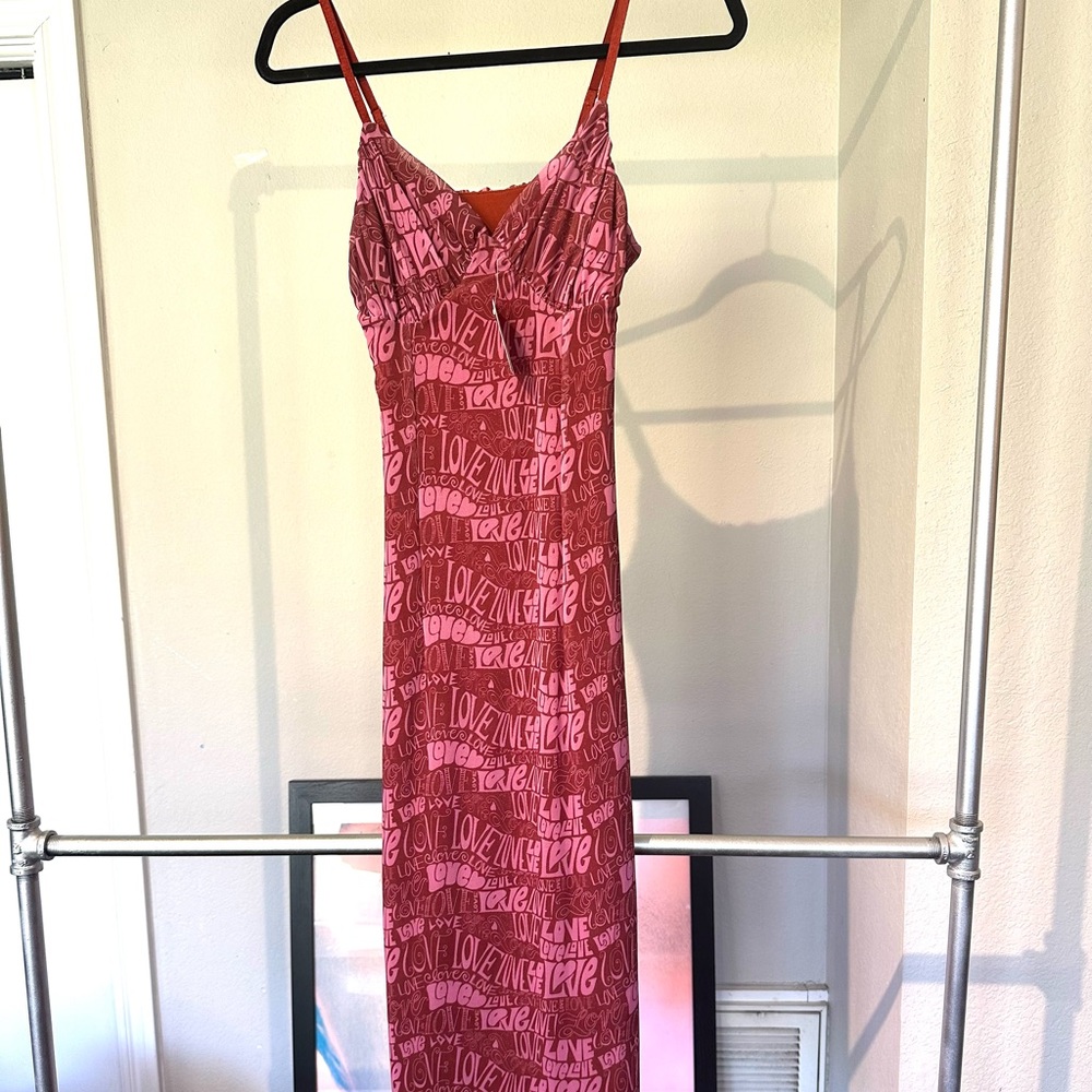 NWT Mesh bodycon love print UO dress size small